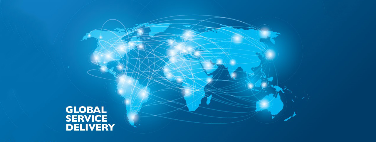 map of the world, showing global service delivery