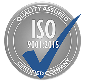 ISO Quality Assured Certified Company, blue check mark