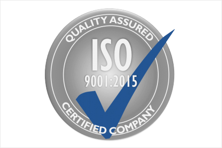 ISO Quality Assured Certified Company, blue check mark