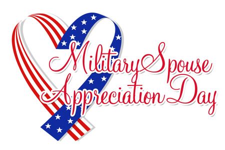 American flag in heart shape. Military Spouse Appreciation Day.