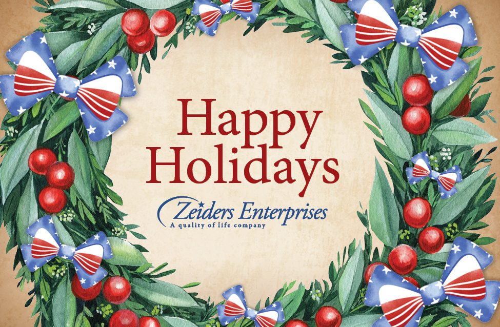 Happy Holidays from Zeiders Enterprises wreath