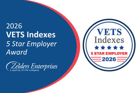 Zeiders Awarded 5 Star Employer for VETS Indexes 2026